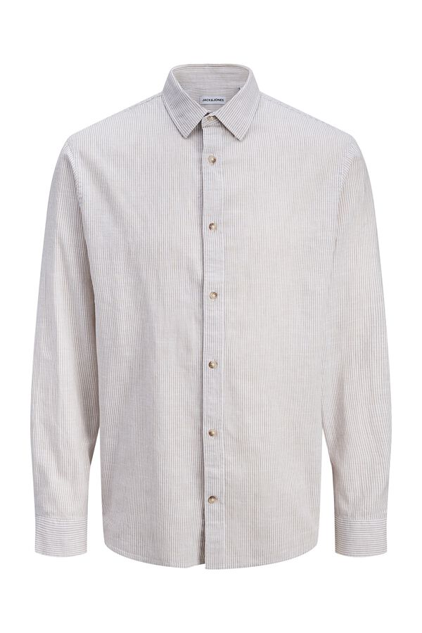 Jack & Jones Camisa regular fit em linho cinzento