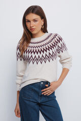 Springfield Camisola jacquard com bordas  vison