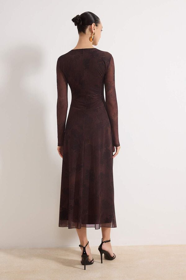 Trendyol Vestido comprido estampado cru
