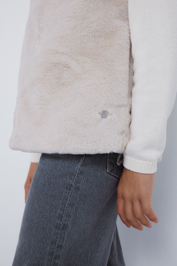 Springfield Kids Colete de pele de menina azul