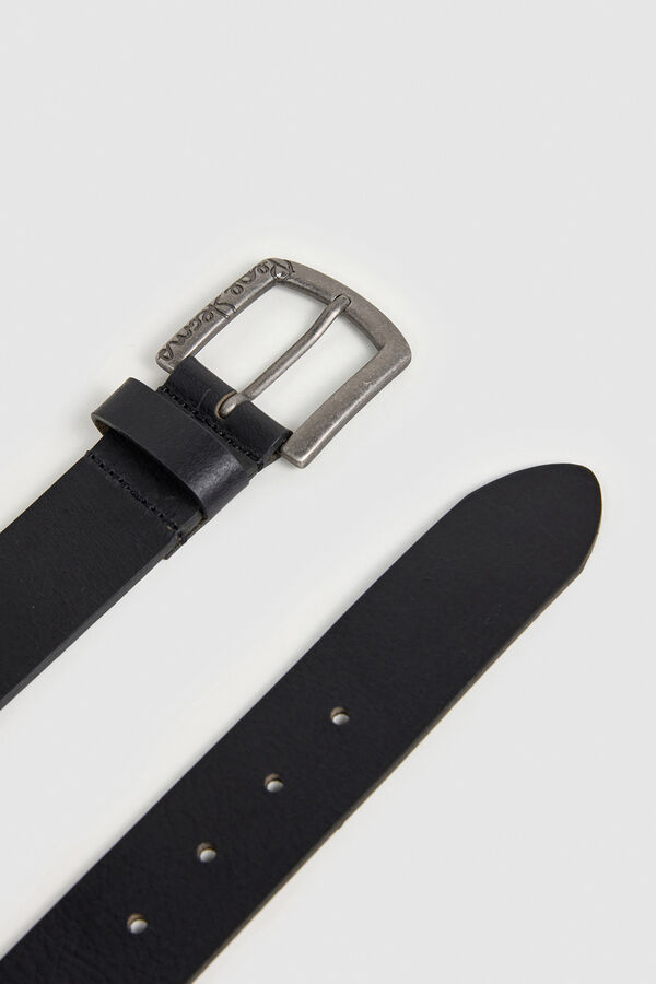 Pepe Jeans Cinto com fivela de pele preto