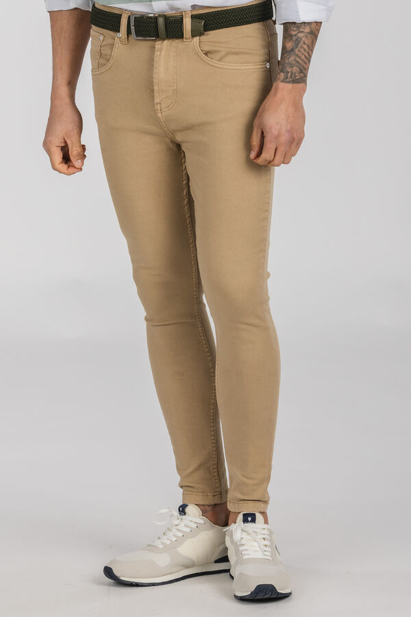 Celopman Calças 5 Bolsos Skinny  vison