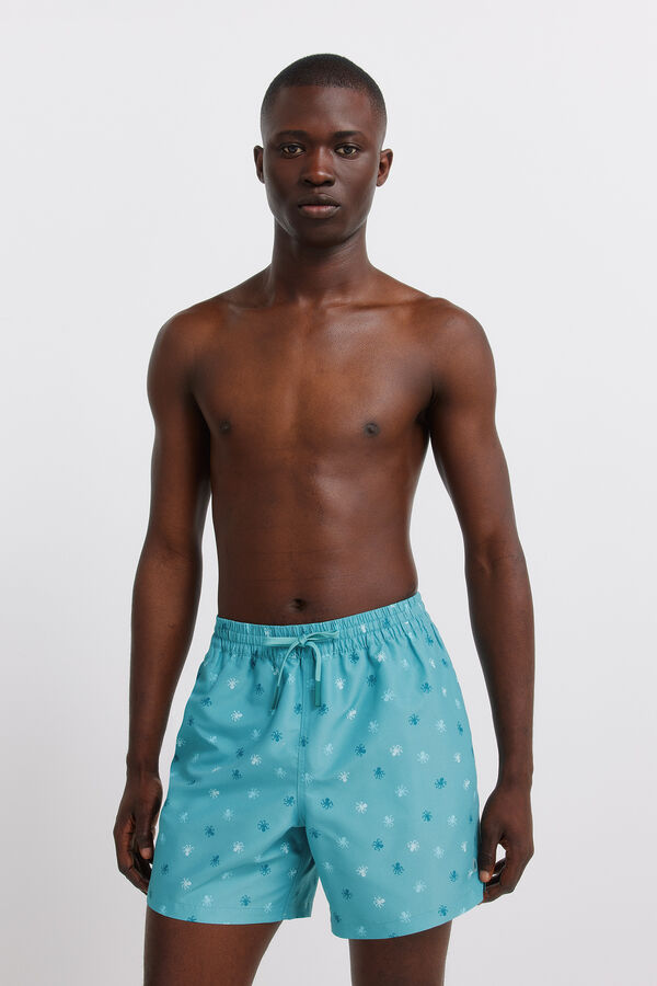 Springfield Fato de banho estampado de polvos azul