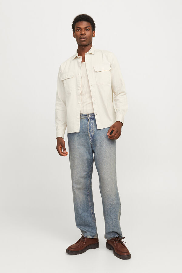 Jack & Jones Camisa estilo sarja cinzento