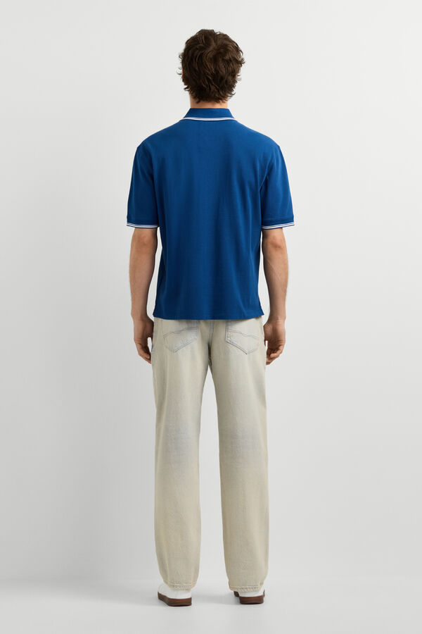 Pepe Jeans Polo piqu&eacute; regular com logo azul