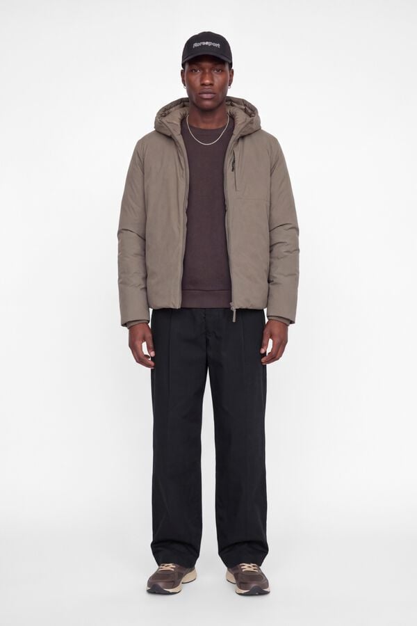 Jack & Jones Blus&atilde;o curto com capuz ajust&aacute;vel cru