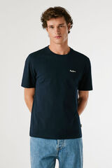 Pepe Jeans Camiseta Regular Fit com Logotipo Bordado azul