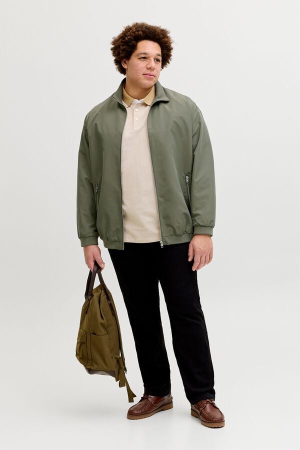 Jack & Jones PLUS Jaqueta bomber de gola alta cru