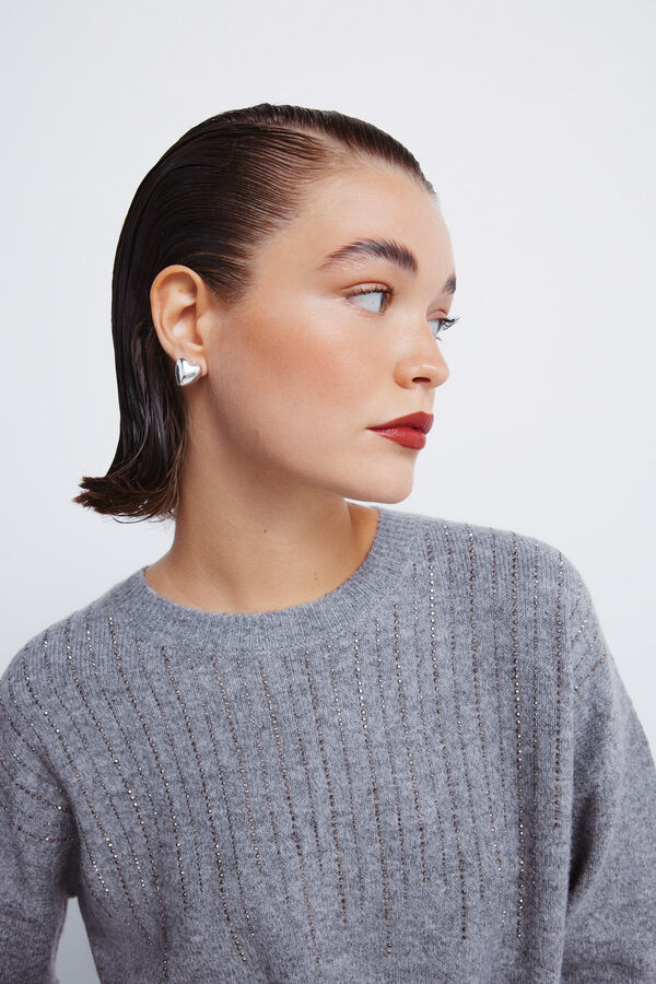 Springfield Camisola de cristal fantasia cinzento