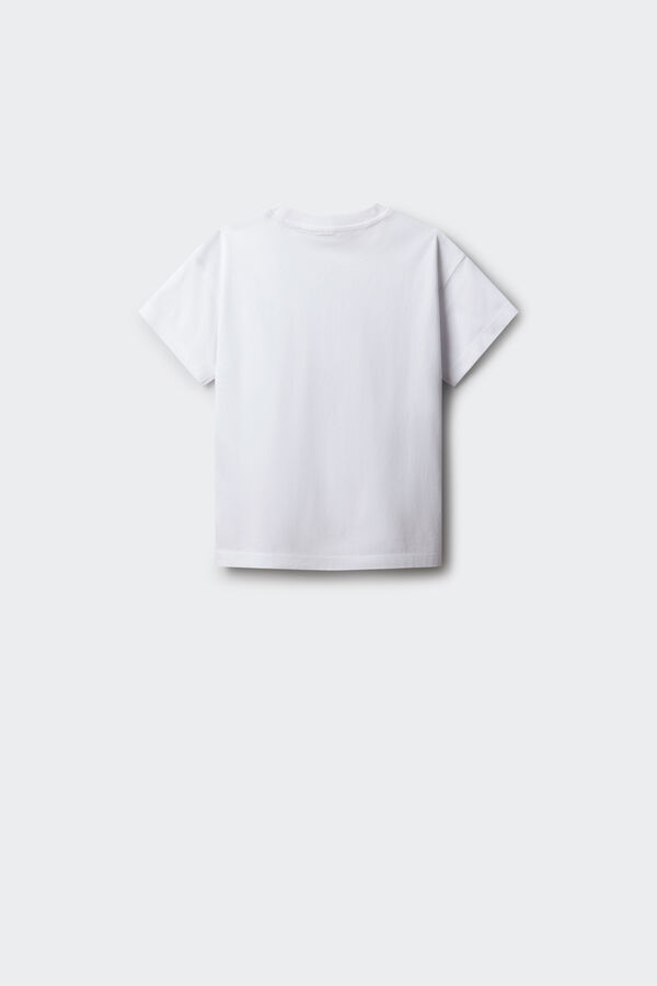 Springfield Kids T-shirt manga curta com estampado de cavalo para menina branco