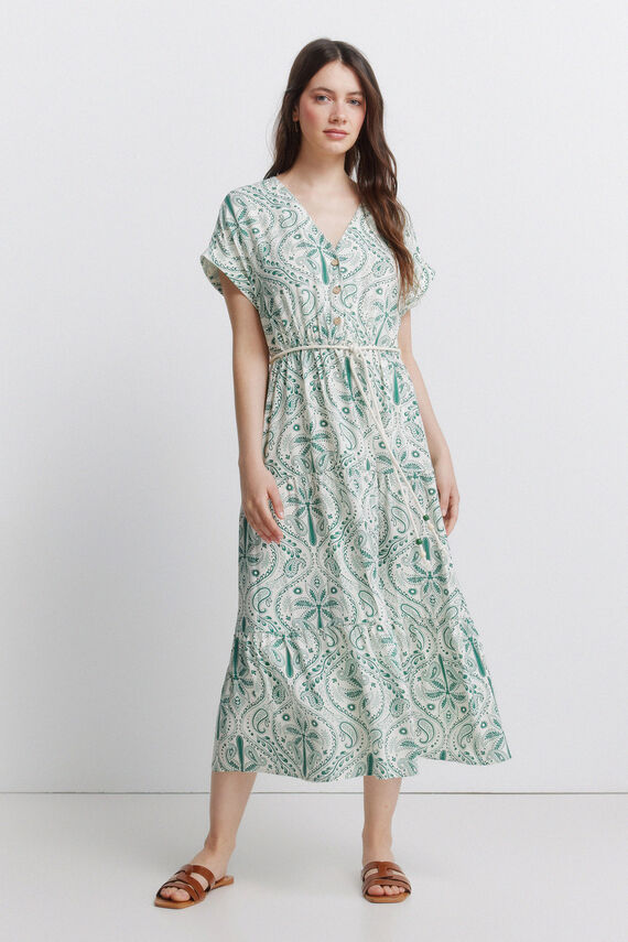 Vestido midi estampado paisley