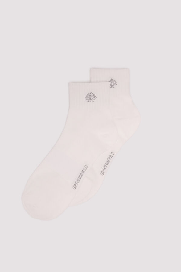 Springfield Meia soquete desportiva rib branco