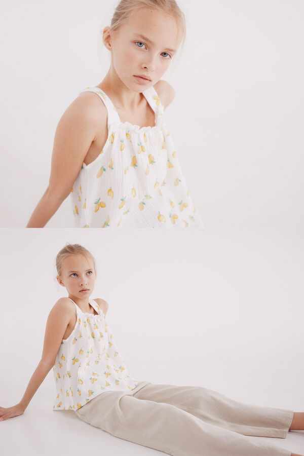 Springfield Kids Top limão para meninas branco