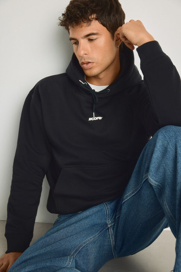 Jack & Jones Sweatshirt loose com capuz preto