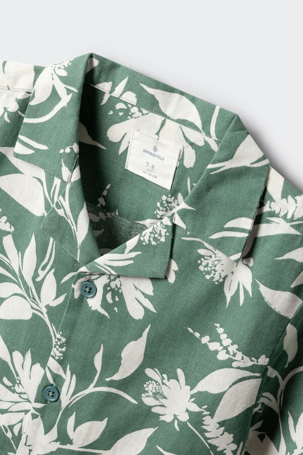 Springfield Kids Camisa de flores para menino bege