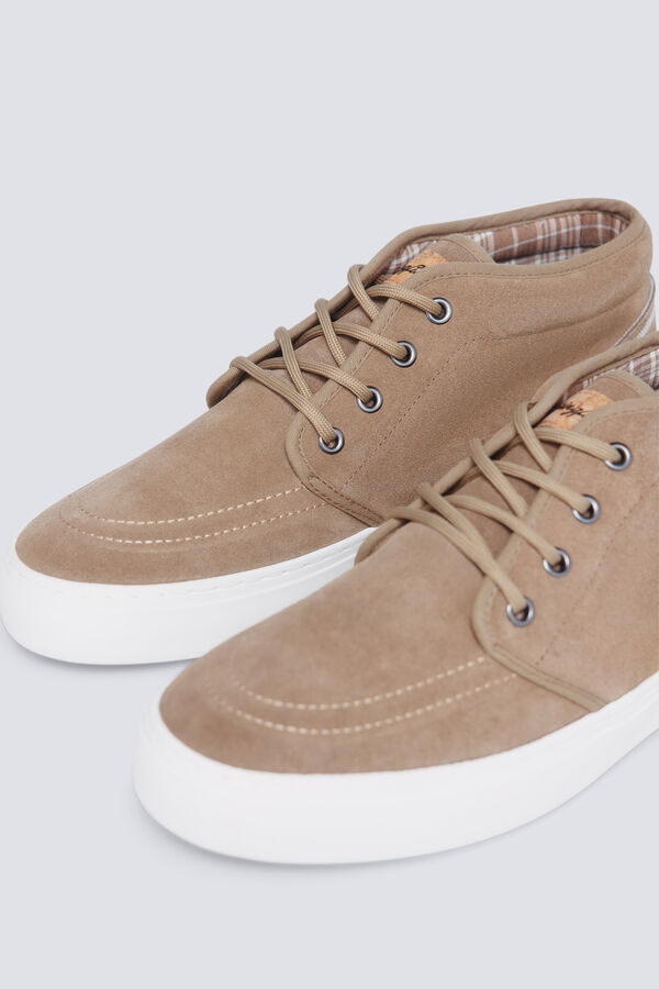 Springfield Croute casual de botim e couro castanho