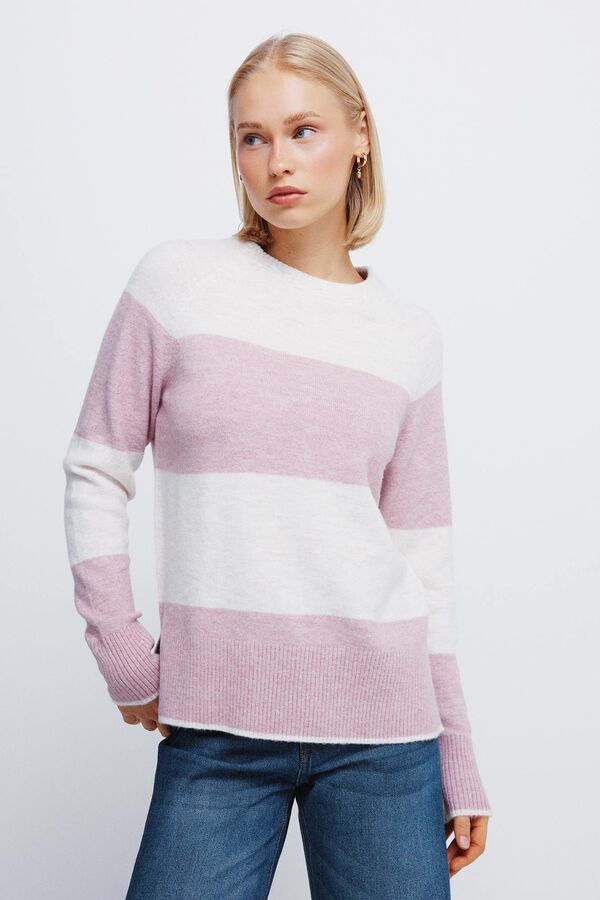 Springfield gola de tricô trançado rosa