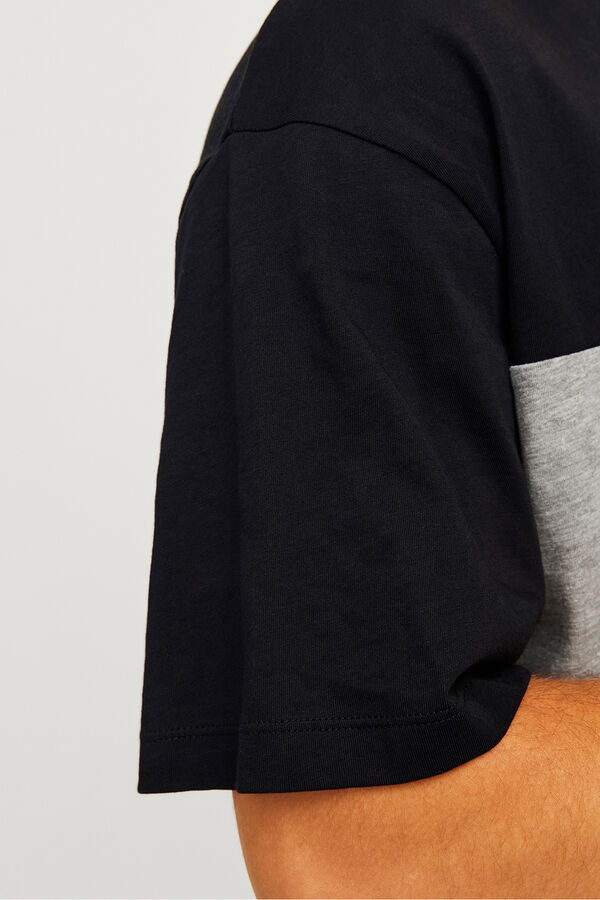 Jack & Jones T-shirt bicolor logo frontal preto