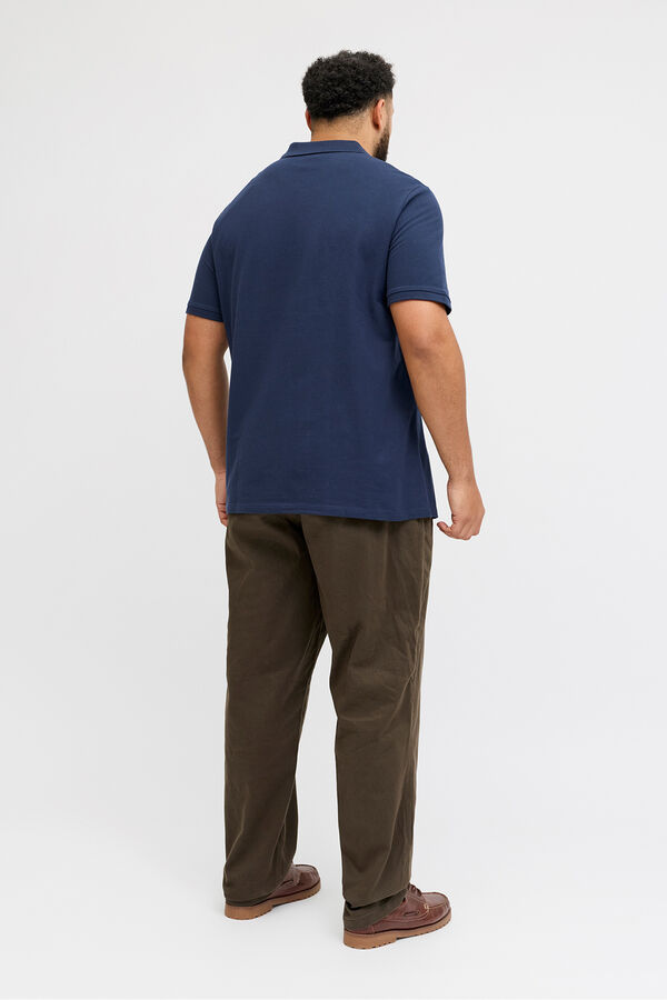 Jack & Jones PLUS Polo b&aacute;sico manga curta azul