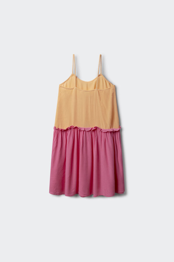 Springfield Kids Vestido de alças bicolor para meninas vermelho