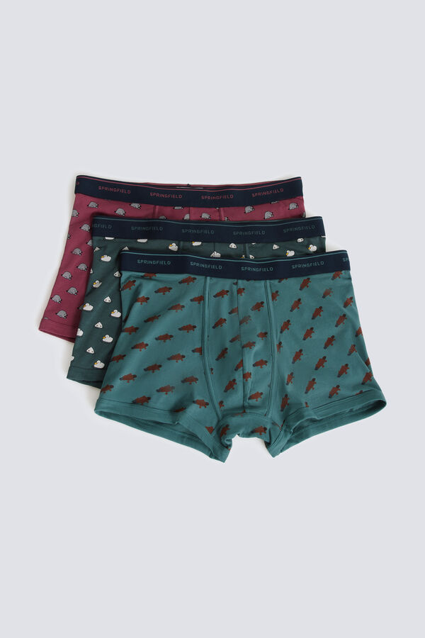 Springfield Pack 3 boxers animales burdeos