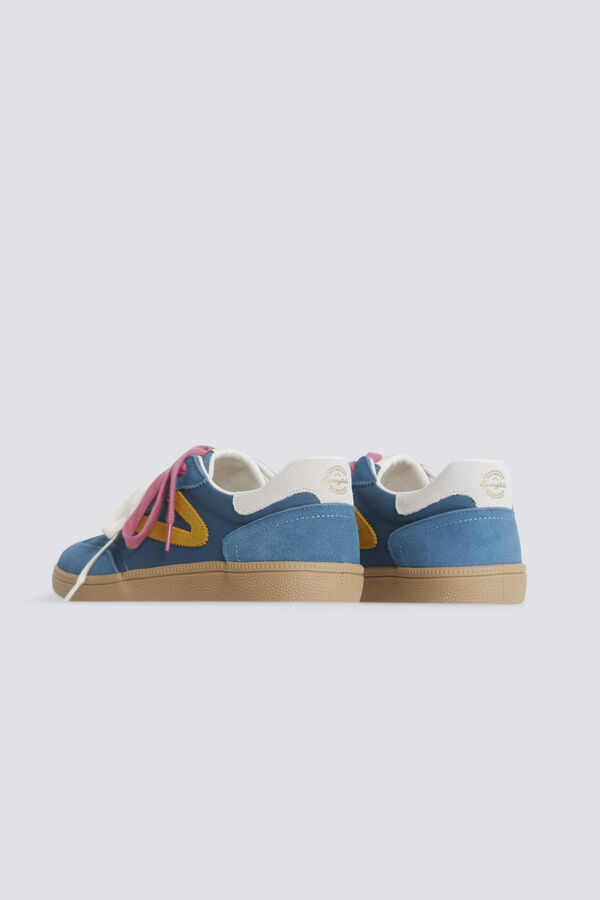 Springfield Sneaker retro em pele azul