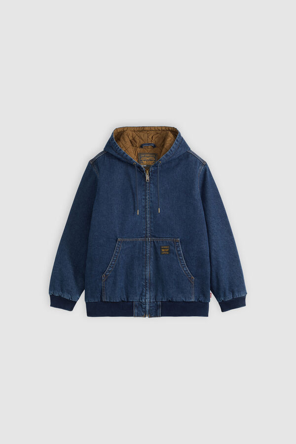Levi's Blus&atilde;o bomber em ganga azul