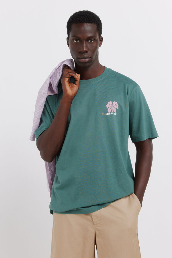 Springfield T-shirt hibisco azul