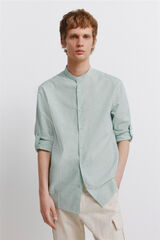 Springfield Camisa gola mao em linho verde