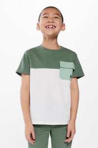 Springfield T-shirt color block bolso menino verde