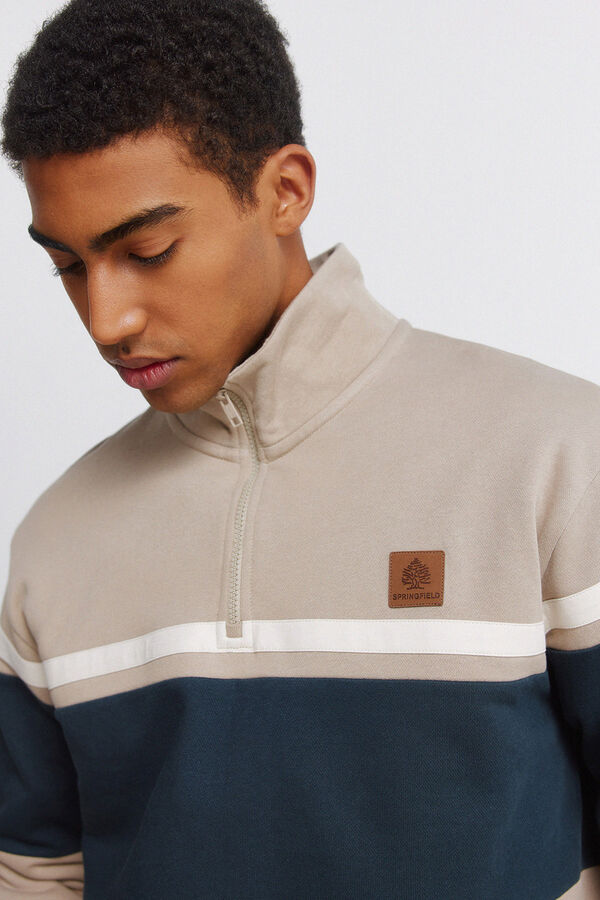 Springfield Sudadera cremallera cortes nude