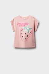 Springfield Kids T-shirt de manga curta morango menina rosa