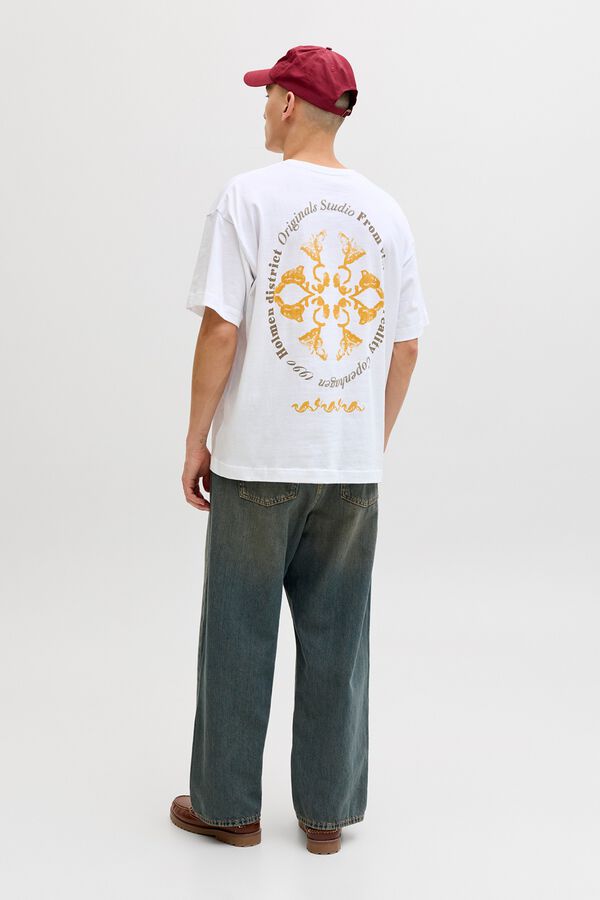 Jack & Jones T-shirt loose em algod&atilde;o branco