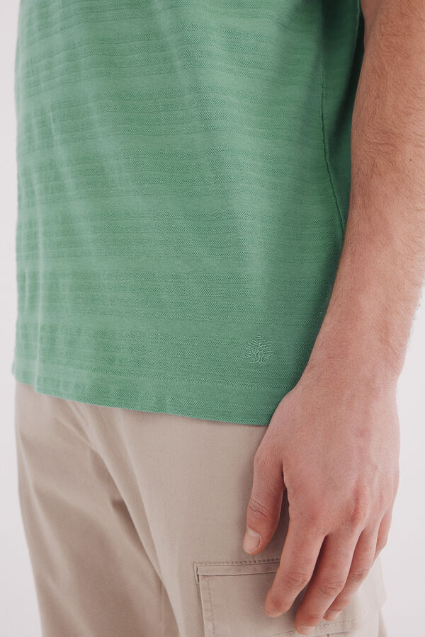 Springfield T-shirt risca piqué verde