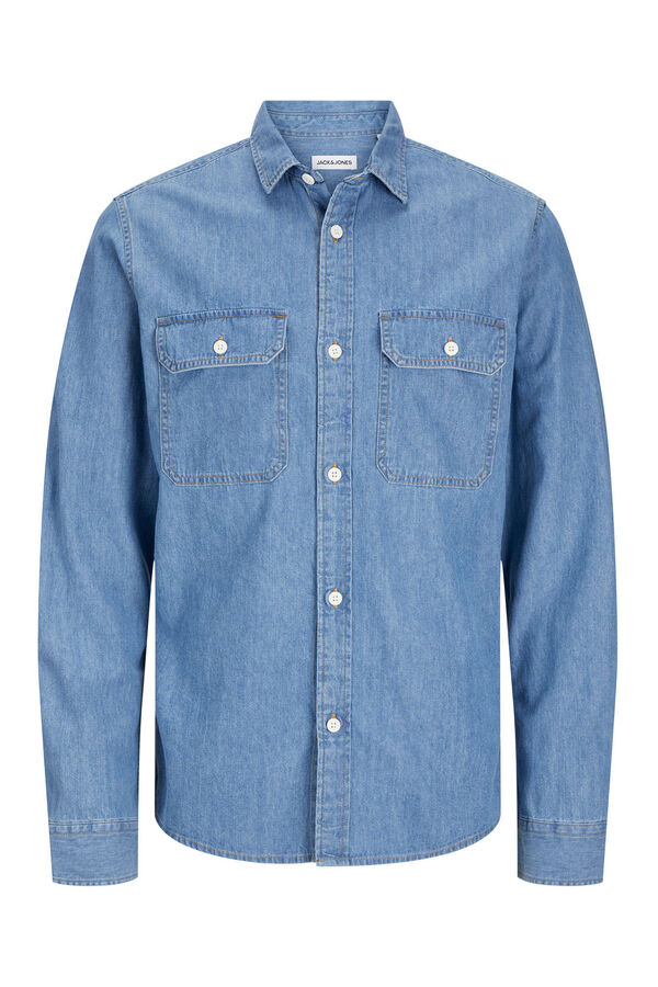 Jack & Jones Camisa estilo sarja azul