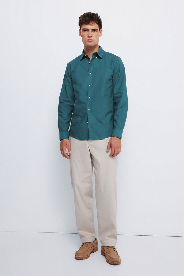 Springfield Peça oxford tingida verde