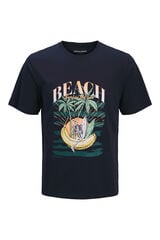 Jack & Jones Printed cotton T-shirt blue