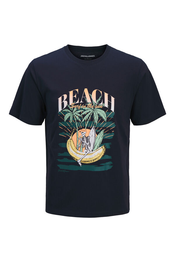 Jack & Jones Printed cotton T-shirt blue
