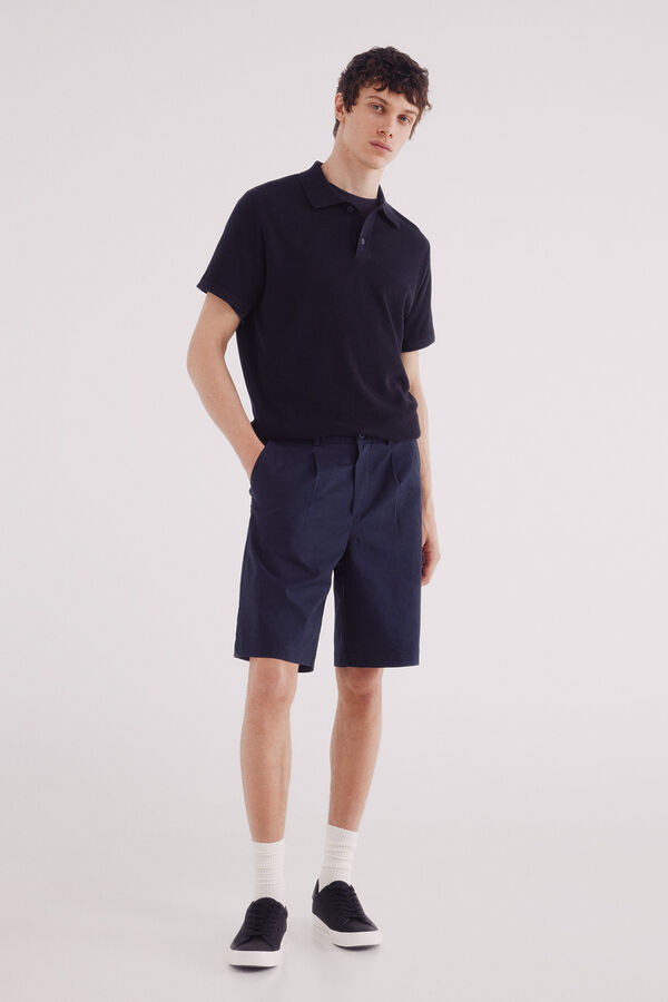 Springfield Jersey manga corta estructura cuello polo azul