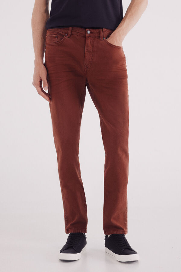 Springfield Calça slim fit com 5 calça vermelho