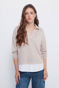 Springfield Polo de malha com corte combinado