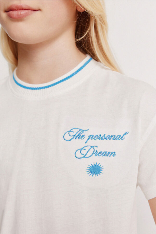 Springfield Kids T-shirt rebel manga curta para menina bege