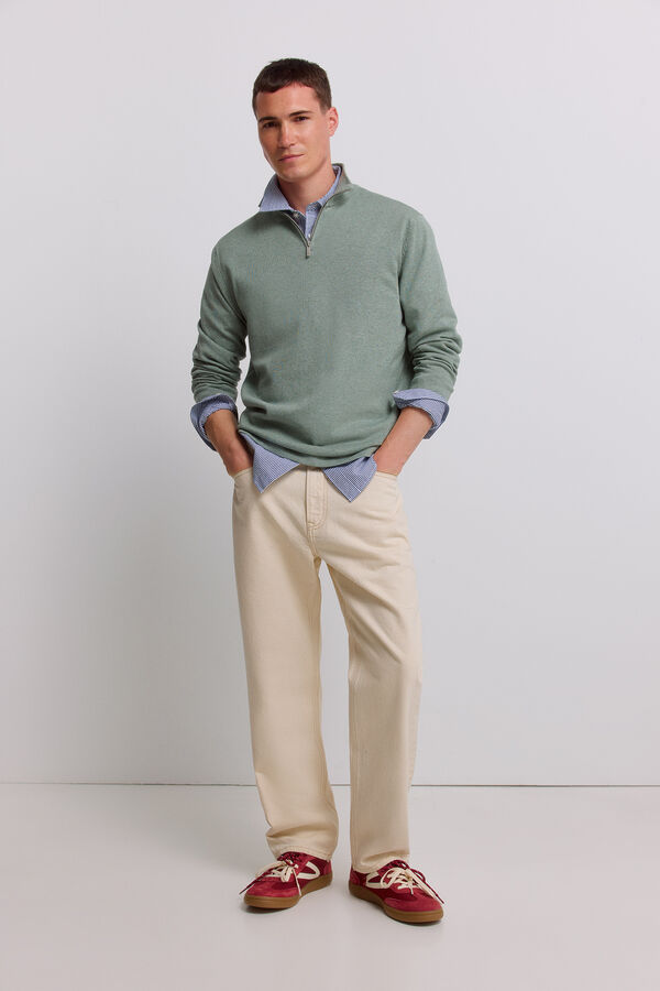 Springfield Basic funnel neck jumper green