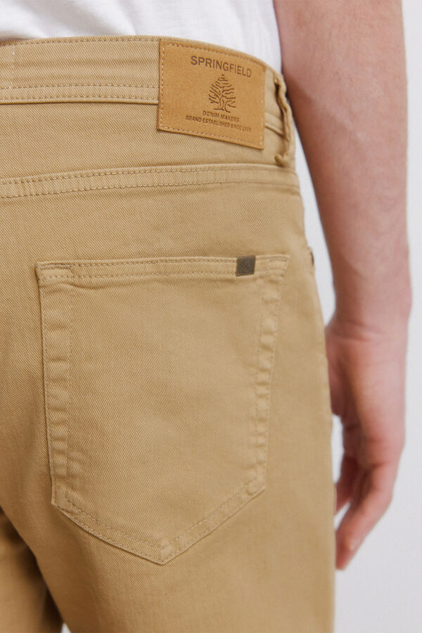 Springfield Bermudas 5 bolsos lavada slim fit castanho