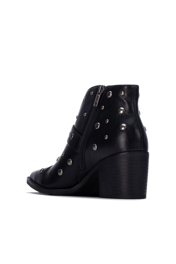 XTI Botim de salto com tachas e fivela preto