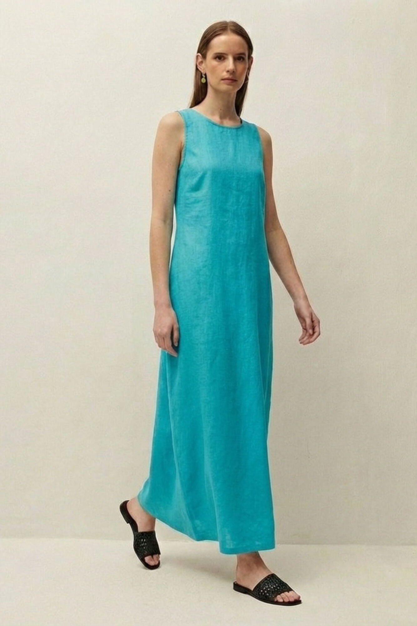 Systemaction Vestido comprido de linho