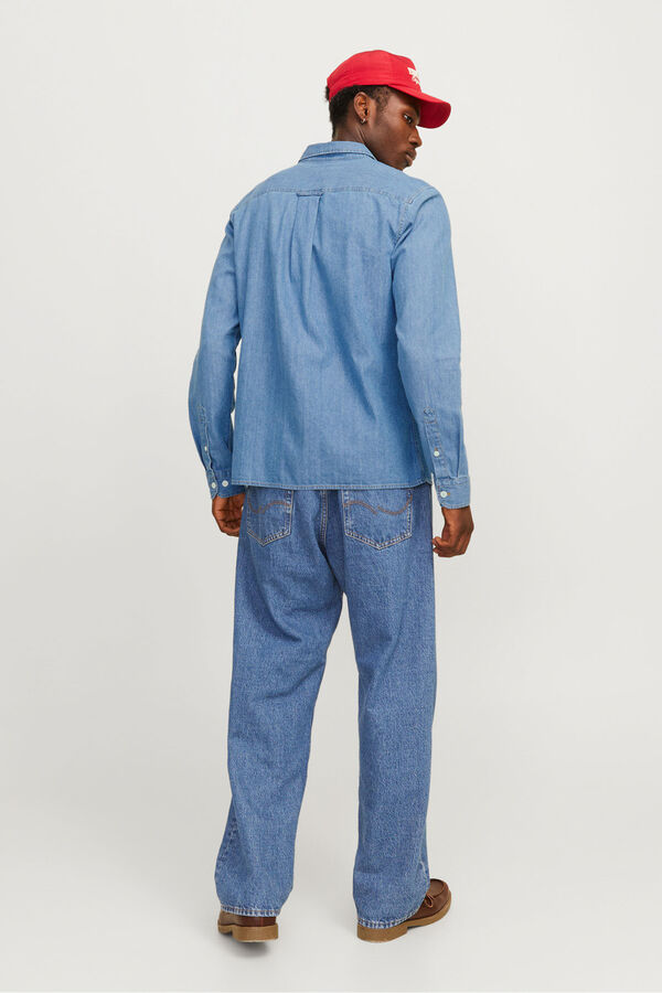 Jack & Jones Camisa estilo sarja azul