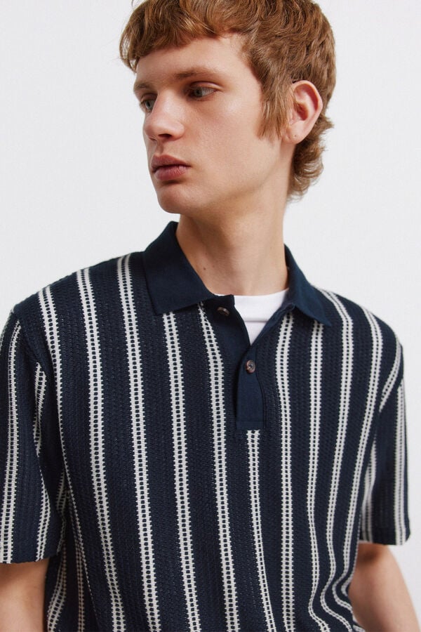 Springfield Polo em estrutura de riscas regular fit azul