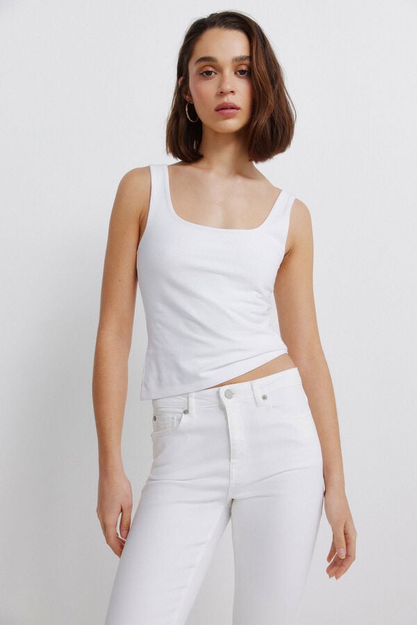 Springfield Jeans kick flare branco