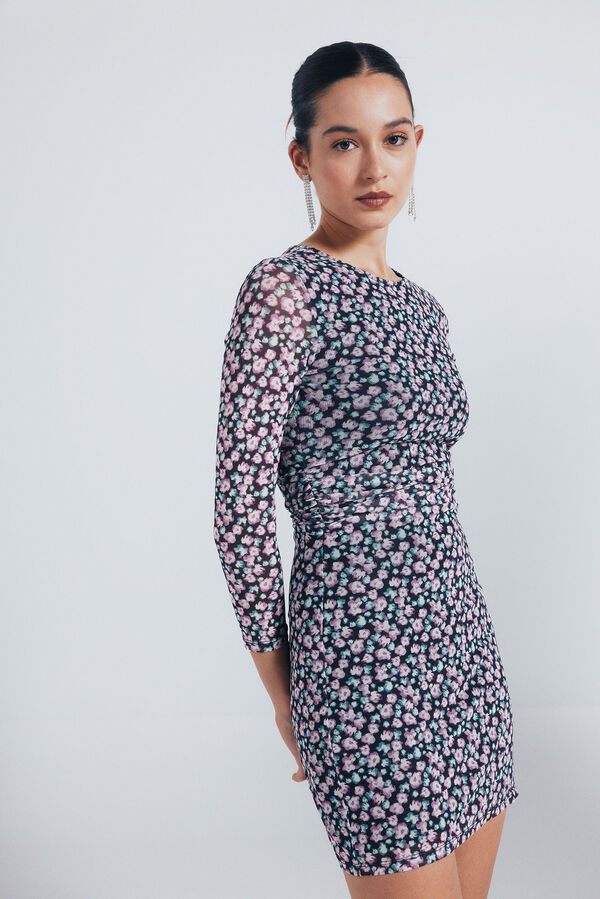 Springfield Vestido curto estampado preto